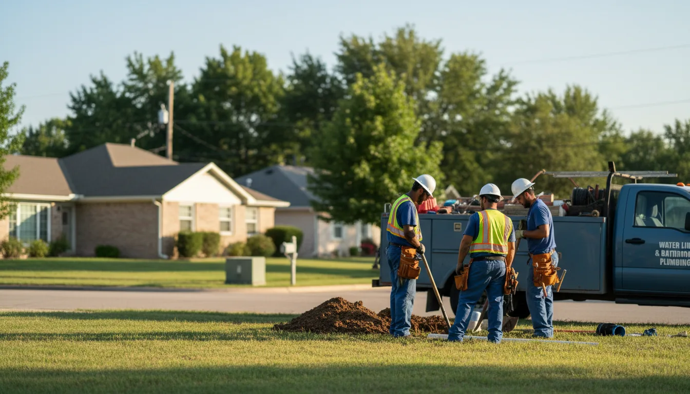 Residential water line and bathroom plumbing service in Henderson, TX